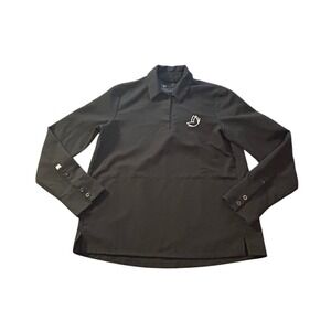 FIGS Technical Collection Black Long Sleeve Polo Shirt Women Size XS Lightweight